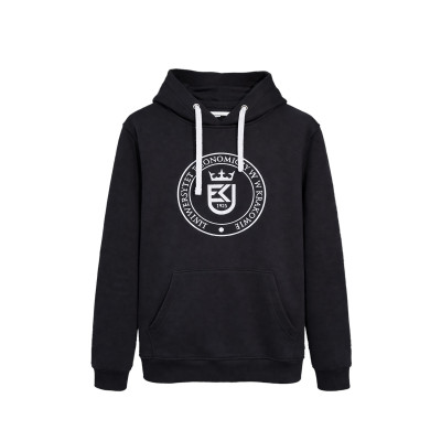 Bluza z kapturem. Czarna z dużym logo UEK